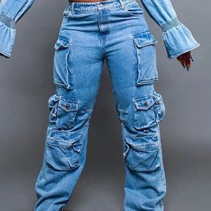 Denim Cargos - Utility Pants